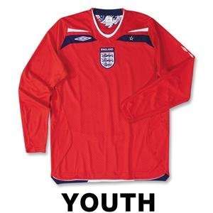    England 08/09 Away LS Youth Soccer Jersey
