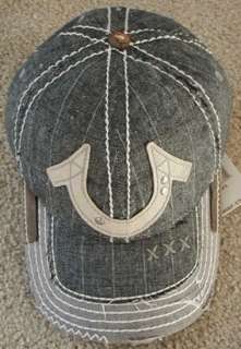 NWT True Religion Pinstripe horseshoe hat cap in Black  