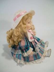   Expressions Porcelain Doll Country Style Sitting Shelf Doll Sitter