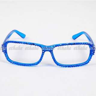 Party Eye Glasses Frame Costume Rhinestones Blue 2LB5  