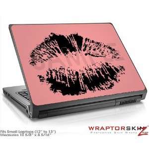  Small Laptop Skin Big Kiss Lips Black on Pink: Electronics
