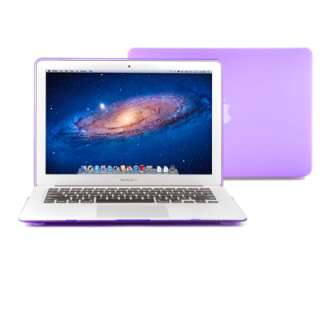 Purple Rubberized see thru Hard Case for Macbook Air 13+Clear TPU 