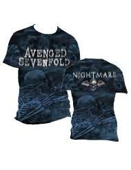 Avenged Sevenfold   Skeleton Mist Allover Mens T Shirt In Black