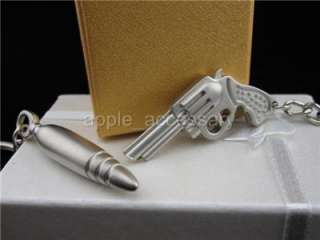 SW615 2PCS New Fashion Silver Bullet & Gun Wedding Couple Key Chain 