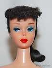 1960 Vintage Brunette Ponytail Barbie #4 doll mint box zebra swimsuit 