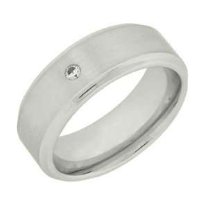  Mens Cobalt Diamond Accent Bezel Ring, Size 9: Jewelry