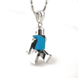  Cool2day Mens Blue Robot Titani Stainless Steel Pendant 