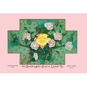  Vintage Art White Rose Soap   08036 1