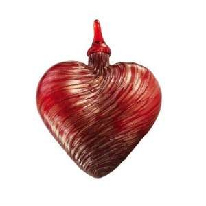 Glass Eye Studio Ornament Heart Red Adventurine 