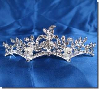 Wedding Crystal Tiara Flower Girl Pageant Homecoming Prom Comb C6505 
