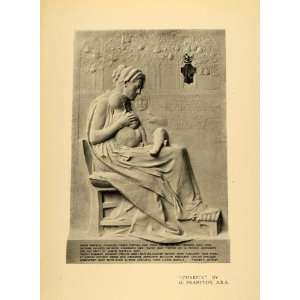  1899 Print Charity Women Child Baby Pear Tree Sculpture 