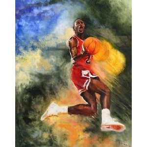 Michael Jordan Chicago Bulls Giclee on Canvas:  Sports 