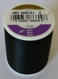 Coats Upholstery 100% Nylon Thread   Black  