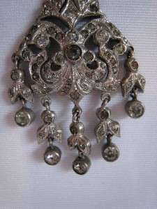   STERLING SILVER FRENCH PASTE PENDANT MULTI DANGLES CA 1880 SHIMMERS