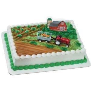  Farm Tractor and Trailer Cake Topper Decorating Kit 