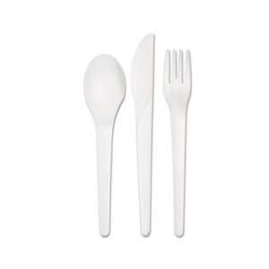  Plantware Renewable & Compostable Cutlery Kit, Pearl White 