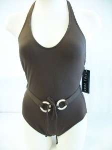 Anne Cole Brown One Piece Swimsuit Sz16  