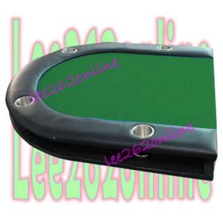   HOLDEM STAINLESS STEEL CUP HOLDERS FOLDING POKER TABLE GREEN  