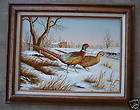 Superb signed American Folk art painting, snowy winter scene holiday 