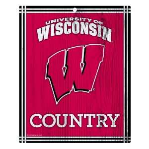  NCAA Wisconsin Badgers 10 by 13 Wood Traditional Sign 