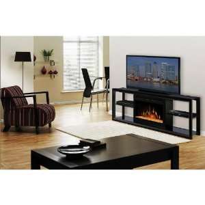   Electric Fireplace Media Console With Glass Ember Bed: Home & Kitchen