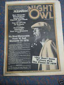 VINTAGE NIGHT OWL MAG Commodores,Bob Marly 01/17/79  