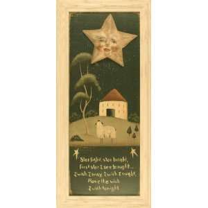   : Star Light Star Bright Sign Folk Art Sheep Picture: Home & Kitchen