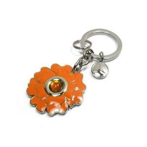  Mercedes Benz Orange Flower Key Ring Automotive