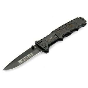  Cool Metal Folding Pocket Knife with Clip   Black I 