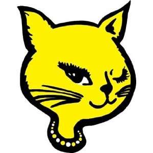  Yellow Cool Cats Head Magnet: Automotive