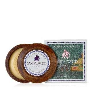 Crabtree & Evelyn Sandalwood   Shave Soap in Wooden Bowl