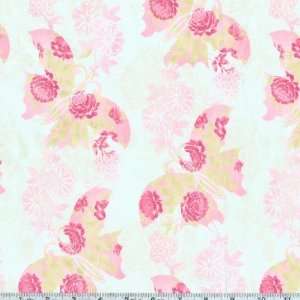   Butterfly Bloom Pink Fabric By The Yard Arts, Crafts & Sewing