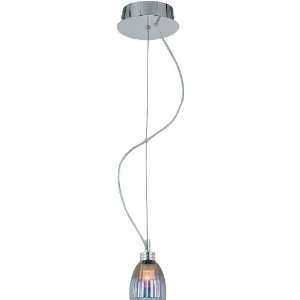 Lite Source Shapely 1 Light Pendant Stainless Steel/Colored Mixed 
