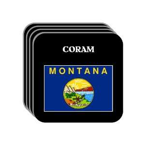  US State Flag   CORAM, Montana (MT) Set of 4 Mini Mousepad 