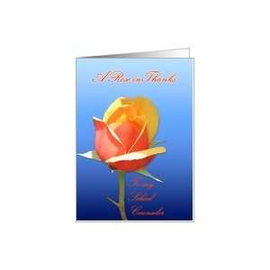  School Counselor Rose in Thanks Card Health & Personal 