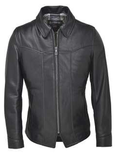   COWHIDE FITTED MOTORCYCLE LEATHER JACKET BLACK 662 SELECT SIZE  