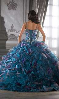 Crystal Organza Quinceanera Dress Formal Prom Ball Gown  