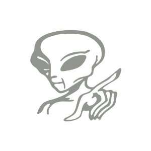  Alien medium 7 Tall SILVER/GREY vinyl window decal sticker 