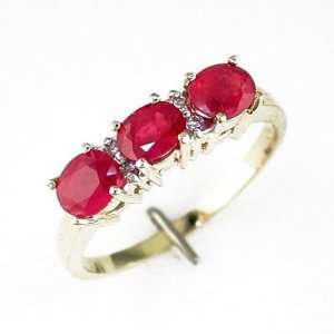   and Three Stone Ruby Ring Size 8 Elite Sophisticate Jewels Jewelry