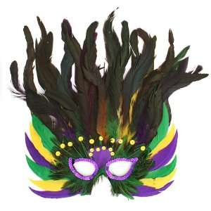 Mardi Gras Feather Mask with Sequins 
