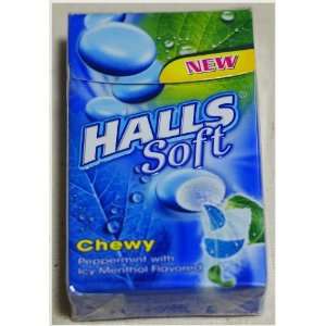 Halls Soft Chewy Peppermint with Icy Menthol Flavored  