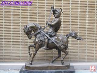 Spain Don Quixote Ride war horse warrior Bronze & Marble ART knight 