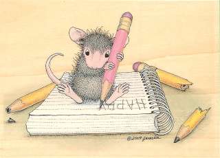 TAKING NOTE HOUSE MOUSE Rubber Stamp Stampabilities NEW  