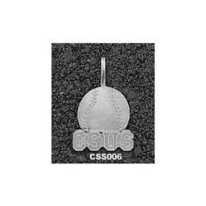   Solid Sterling Silver CSUS Baseball Pendant