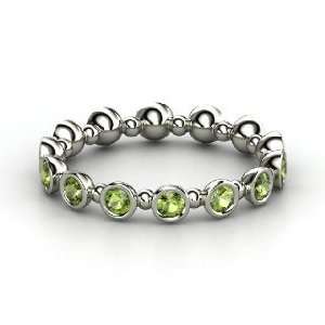 Seed & Pod Eternity Band, Platinum Ring with Green 