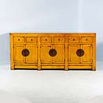 Antique Orig. Painted Yellow Chinese Sideboard C:1830  