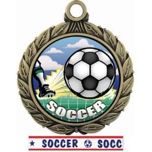  Custom Soccer Medal W/HD Custom Soccer Insert M 8501 GOLD 