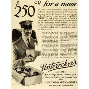 1925 Ad Untereckers Custom Made Candies Chocolate Box 106 