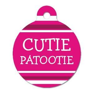 Cutie Patootie   Pet ID Tag, 2 Sided, 4 Lines Custom Personalized Text 
