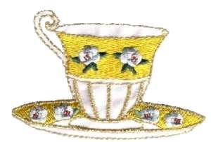 Cup & Saucer Embroidered Iron On Applique Patch 1120307  